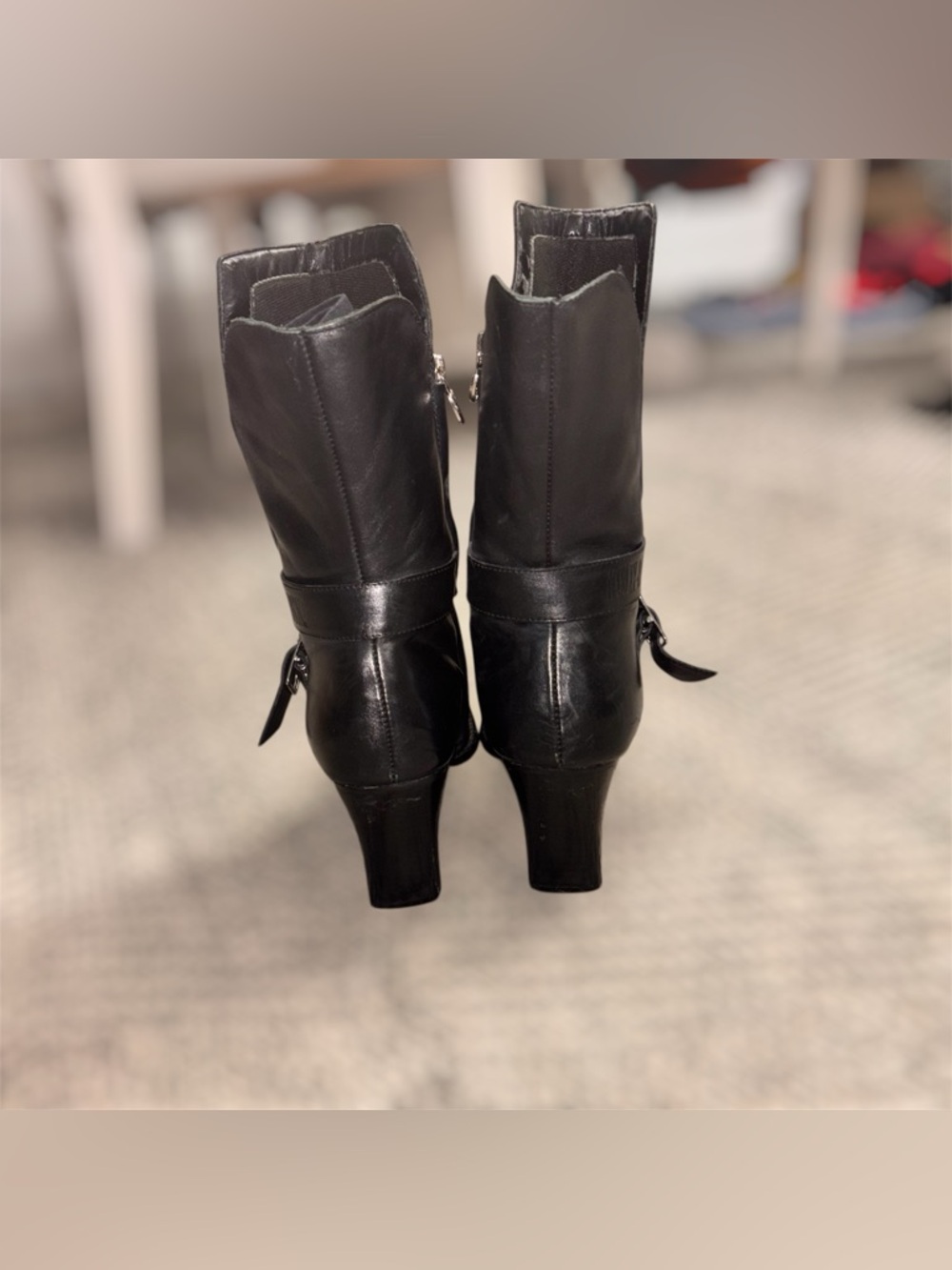 Vintage Women's 'Harley Davidson' Square Toe Black Boot - SZ 9 - Picture 2 of 6